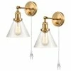 Promo ⭐ Mooseled Modena Bronze, Plug-In Swing Arm 2-Pack Fixture, Natural Brass 🔥