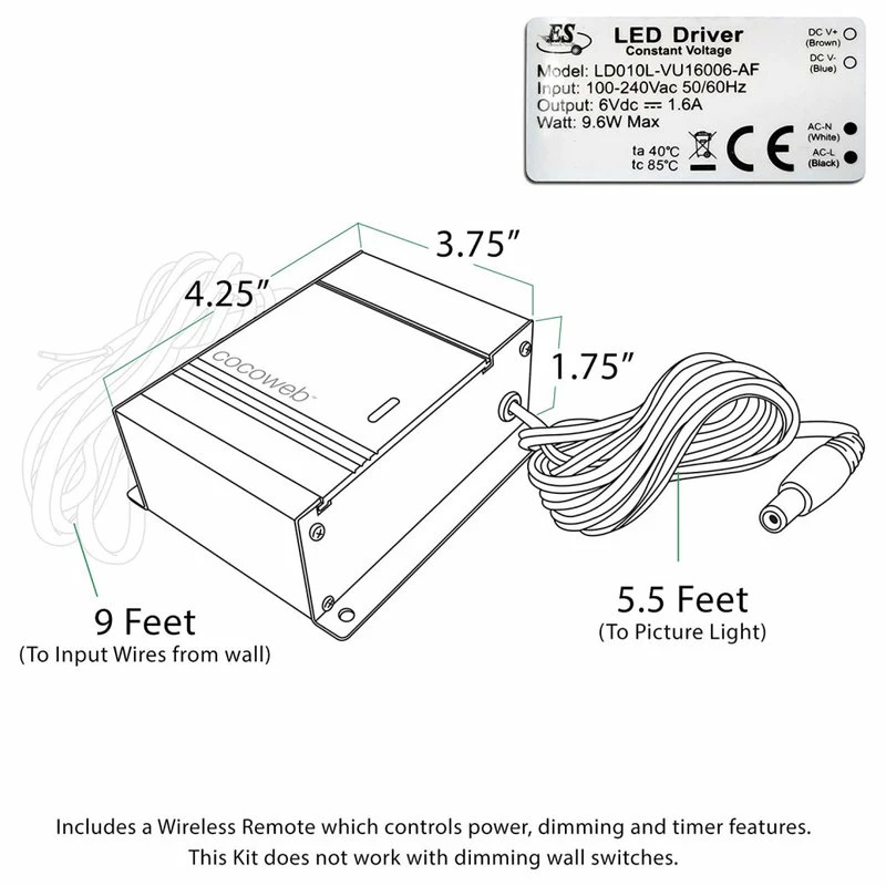 Flash Sale π Cocoweb Inc. 30" Tru-Slim Gallery Light, Black With Hard Wire Kit And Remote π€© - Image 3