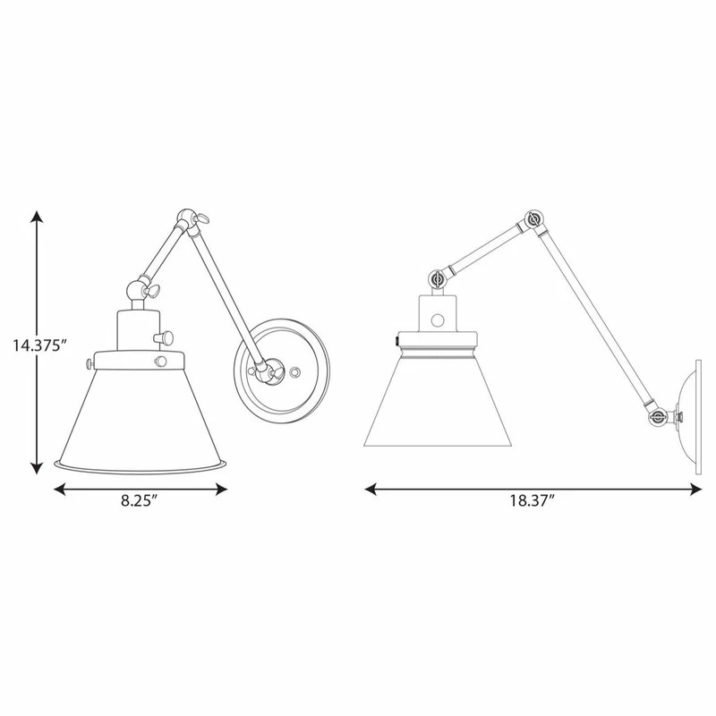 Outlet π Progress Lighting Hinton 1 Light Swing Arm Or Wall Lamp, Black βοΈ - Image 10