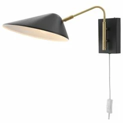 Outlet 🛒 America Luxury Sconce Wall Lamp Light Fixture, Black, Metal, Modern Cafe Bistro Hospitality 😍
