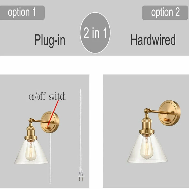 Promo β Mooseled Modena Bronze, Plug-In Swing Arm 2-Pack Fixture, Natural Brass π₯ - Image 3