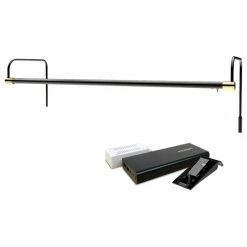 Promo 🎉 Cocoweb Inc. 30" Slim Line Art Light, Black/Brass With Rechargeable Battery ⭐