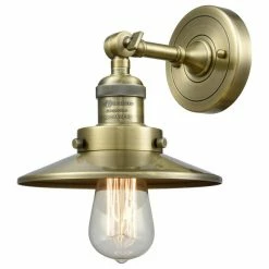 Cheap ❤️ Innovations Lighting Franklin Restoration Railroad 1 Light Wall Sconce, Antique Brass, Antique Brass 🔔