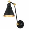 Hot Sale 🧨 Vaxcel Alexis Swing Arm Wall Lamp, Metal Shade, Oil Rubbed Bronze/Satin Gold, 6x19.5" 🌟