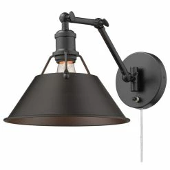 Cheapest 🌟 Golden Lighting 3306-A1W Orwell 9" Tall Wall Sconce - Matte Black / Rubbed 🔥