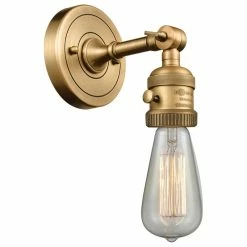 Coupon 🥰 Innovations Lighting Franklin Restoration Bare Bulb 1 Light Wall Sconce, Brushed Brass ✔️