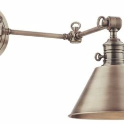 Flash Sale 🧨 Hudson Valley Lighting Garden City, One Light Wall Sconce, Swing Arm, Antique Nickel Finish 🔔