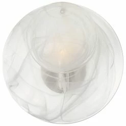 Discount 🧨 Visual Comfort Loire Small Sconce In Polished Nickel With White Strie Glass 😉