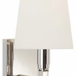 Cheapest ✨ Signature Collection Watson Small Sconce In Polished Nickel With Linen Shade 🌟