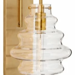 Best deal 👏 Signature Collection Tableau Large Sconce In Antique-Burnished Brass With Clear Glass 🎁