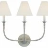 Brand new 🌟 Signature Collection Piaf Triple Sconce In Swedish Gray With Linen Shades 🔔
