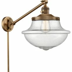 Flash Sale 🧨 Innovations Lighting Large Oxford 1-Light Swing Arm, Brushed Brass, Seedy 💯