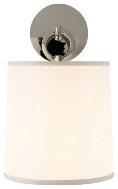 Best Pirce β Signature Collection French Cuff Sconce In Polished Nickel With Silk Shade π