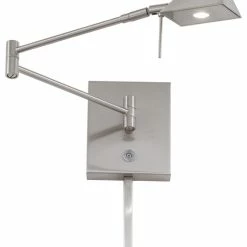 Promo ✨ Minka Aire George Kovacs P4318 1 Light Led Swing Arm Wall Lamp, Chrome, Brushed Nickel 🎁
