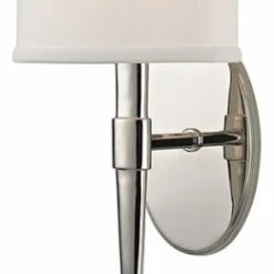 New 🌟 Hudson Valley Lighting Madison 1 Light Wall Sconce, Polished Nickel, 7.25" ❤️