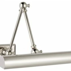 Outlet 👍 Visual Comfort Cabinet Maker Double Library Light, 1-Light, Polished Nickel, 12"W 🎁