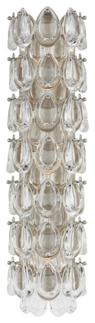 Best deal π€© Signature Collection Liscia 22" Sconce In Burnished Silver Leaf With Crystal π
