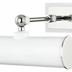 New 👍 Mitzi By Hudson Valley Holly 1-Light Picture Light With Plug, Polished Nickel/White 🧨