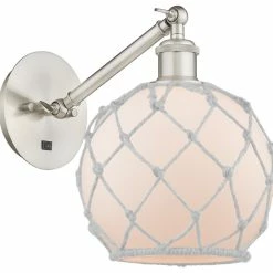 Best Sale 🔔 Innovations Lighting Innovations 317-1W-SN-G121-8RW 1 Light Sconce, Brushed Satin Nickel 🧨