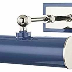 Wholesale 🧨 Mitzi By Hudson Valley Holly Picture Light With Plug, 1-Light, Nickel, Navy Metal Shade, 8.25"W ⌛