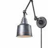 Deals 😀 Elk Home Insulator Glass 1 Light Swingarm Sconce - Weathered Zinc, LED (Medium Base) 💯