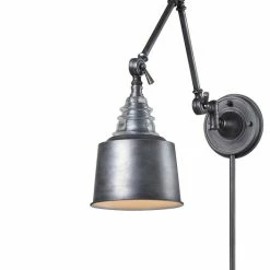 Deals 😀 Elk Home Insulator Glass 1 Light Swingarm Sconce - Weathered Zinc, LED (Medium Base) 💯